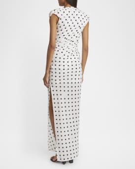 Rita Polka-Dot Off-The-Shoulder Gown