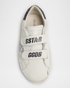 Girl's Old School Glitter Leather Sneakers, Baby/Toddlers