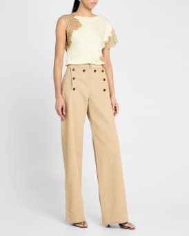 Alessia Satin and Lace Top