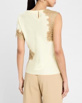 Alessia Satin and Lace Top