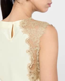 Alessia Satin and Lace Top