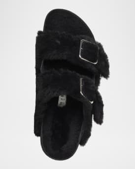 Arizona Shearling Dual-Buckle Slide Sandals