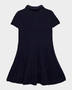 Girl's Cable Knit Sweater Dress, Size S-XL