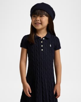 Girl's Cable Knit Sweater Dress, Size S-XL