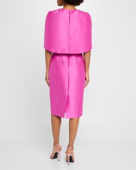 Mikado Cape Sheath Dress