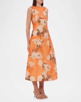 Cleo Hydrangea Sleeveless Midi Dress