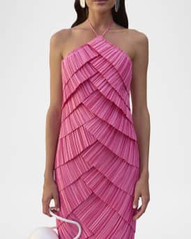 Patrizia Layered Halter Midi Dress