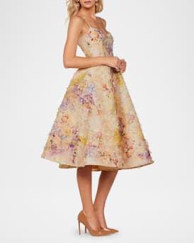 Stephanie Embroidered Applique Midi Dress