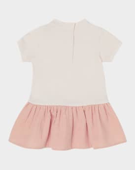 Girl's Jersey Woven Combo Dress, Size 6M-3