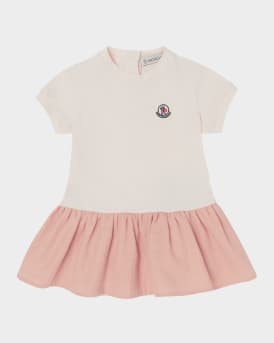 Girl's Jersey Woven Combo Dress, Size 6M-3