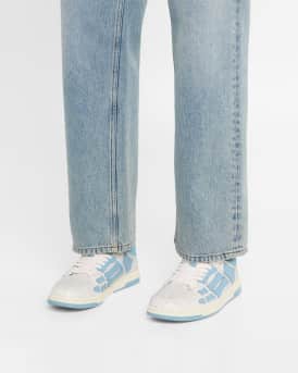Men's Crystal-Embellished Leather Skel Top Sneakers