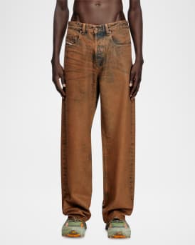 Men's Coated Baggy Jeans