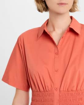 Greta Button-Front Shirtdress