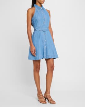 Beau Belted Linen Mini Dress