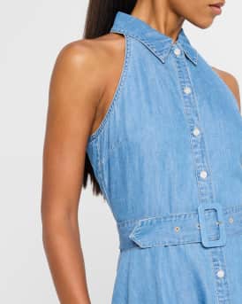 Beau Belted Linen Mini Dress