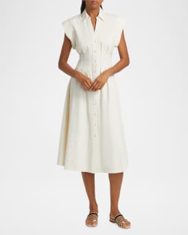 Ruben Button-Front Midi Dress