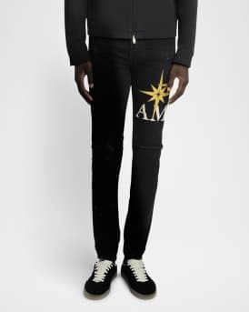 Men's Starburst Applique Skinny Jeans