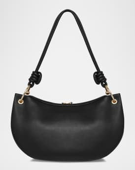 Halo Zip Leather Shoulder Bag