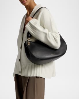 Halo Zip Leather Shoulder Bag