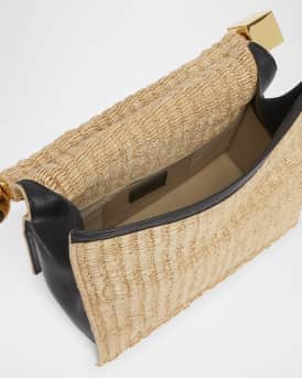 La Pochette Rond Raffia Clutch Bag