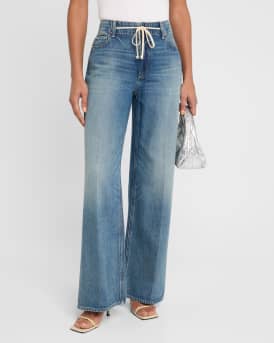 Zoey Wide-Leg Jeans with Tie 