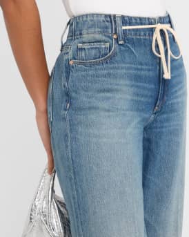 Zoey Wide-Leg Jeans with Tie 