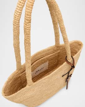 Medium Palm Tree Raffia Tote Bag