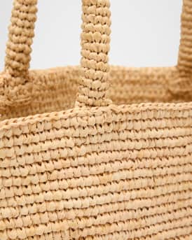 Medium Palm Tree Raffia Tote Bag