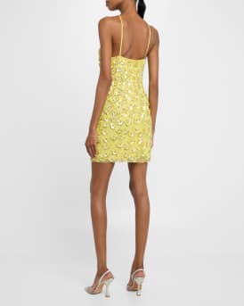 Maeve Bead & Floral Sequin Halter Mini Dress