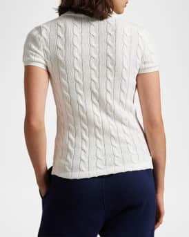 Cable-Knit Polo Shirt