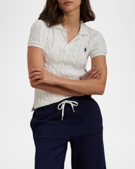 Cable-Knit Polo Shirt