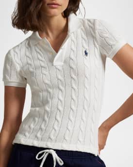 Cable-Knit Polo Shirt