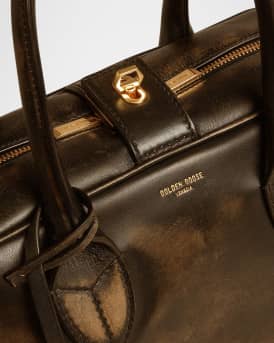 Vita Distressed Leather Top-Handle Bag