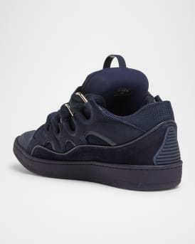 Men's Curb Napa Leather Low-Top Sneakers