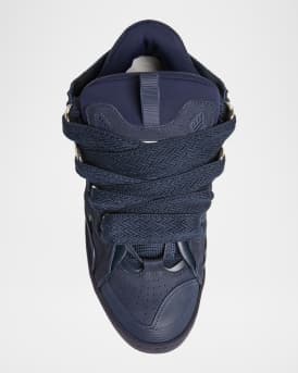 Men's Curb Napa Leather Low-Top Sneakers