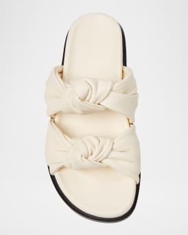 Tye Leather Knots Slide Sandals