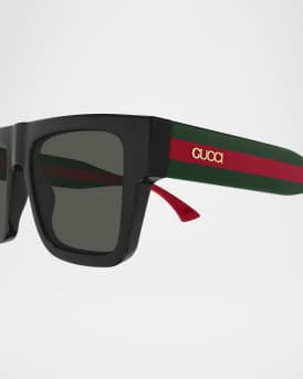 Men's GG1868SM Acetate Rectangle Sunglasses
