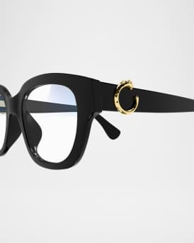 C-Logo Acetate Rectangle Glasses