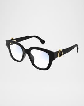 C-Logo Acetate Rectangle Glasses