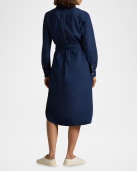 Cotton Oxford Belted Shirtdress