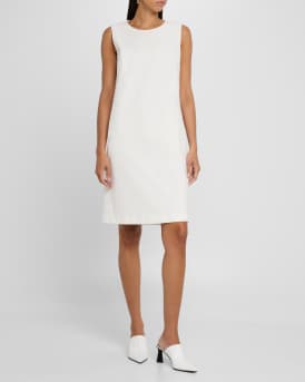 Sleeveless Cotton-Blend Shift Dress