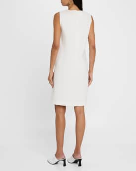 Sleeveless Cotton-Blend Shift Dress