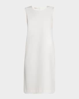 Sleeveless Cotton-Blend Shift Dress