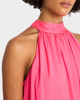 Erna Tie-Neck Halter Mini Dress
