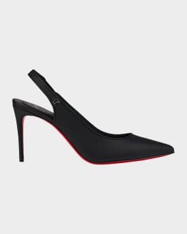 Sporty Kate Leather Red Sole Slingback Pumps