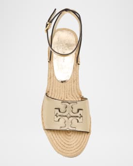 Ines Metallic Double T Wedge Espadrilles