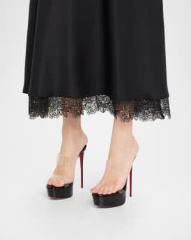 Just Nothing Clear Red Sole Platform Slide Sandals