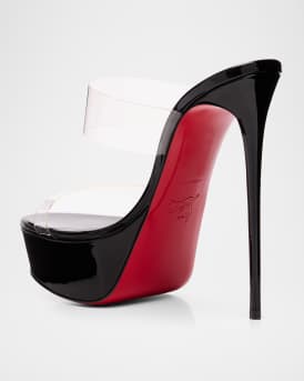 Just Nothing Clear Red Sole Platform Slide Sandals
