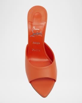 Miss Z Leather Red Sole Mule Sandals