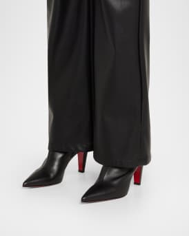 Vibella Leather Red Sole Ankle Booties 